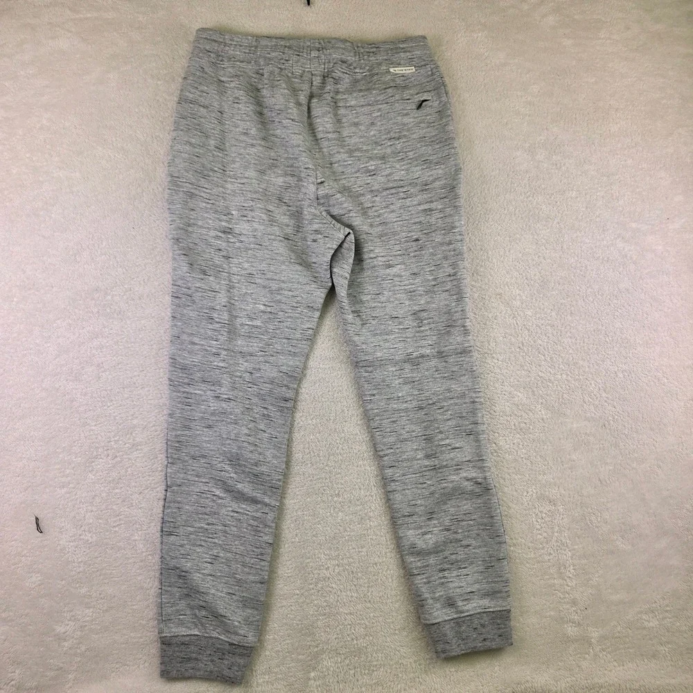 On The Byas Mens Small Grey Space Dye Knit Joggers Zipper Pockets Tapered Pants